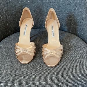 Manolo Blahnik rose gold heels - size 40.5
